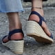 thumbnail image 5 of Moda damas cuñas de gran tamaño zapatos envueltos zapatos casuales sandalias de tacón alto Wmkox8yii  sa1983, 5 of 9