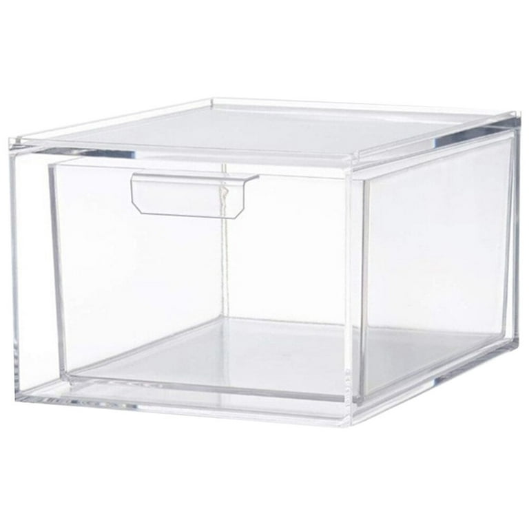 Stackable Clear Drawer Storage Bins With Lid, Durable Storage
