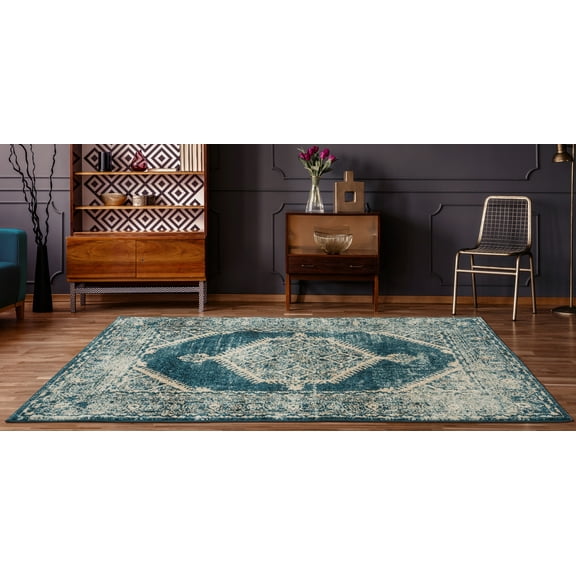 United Weavers Storybrooke Vassa Oriental Cerulean Woven Olefin/Frieze Area Rug or Runner