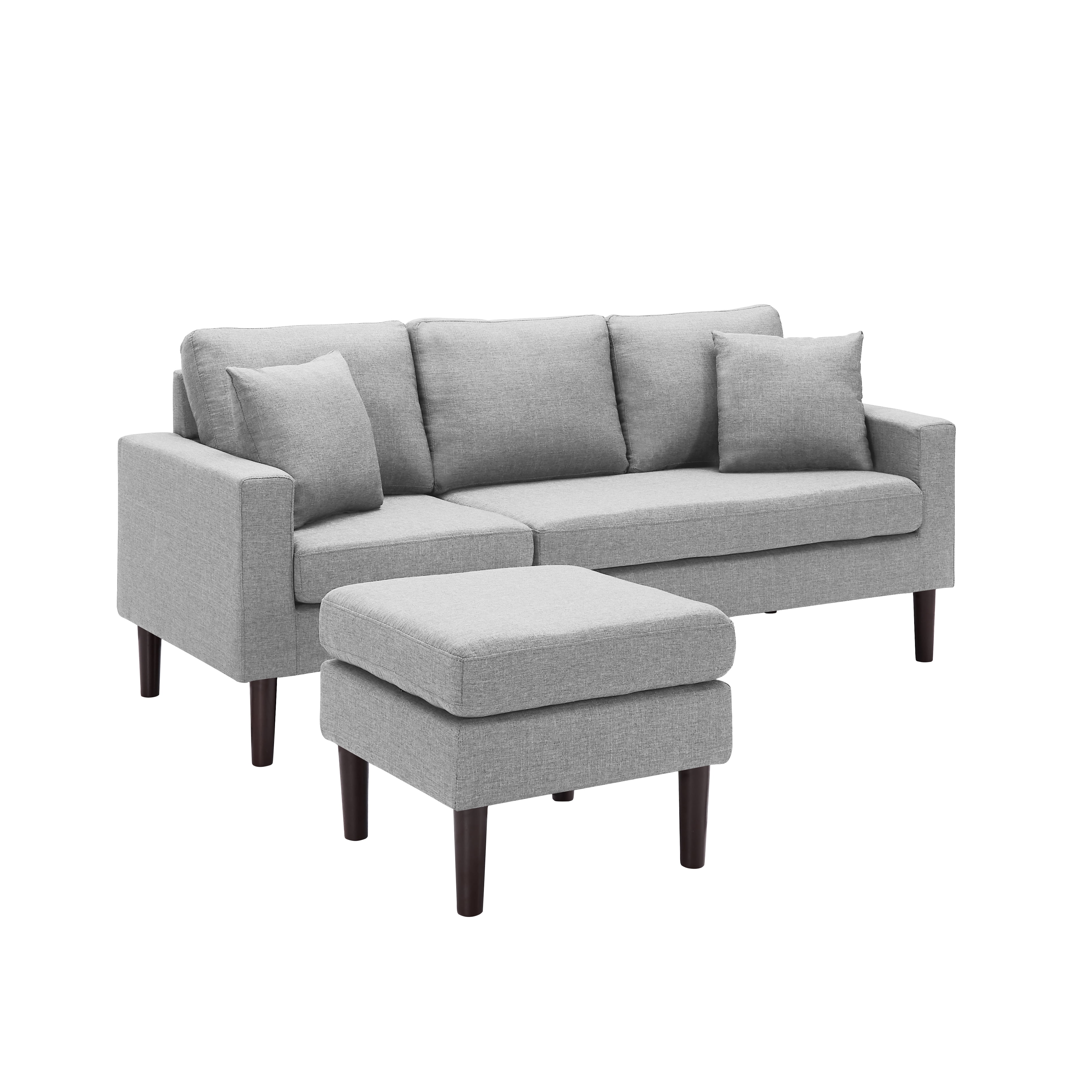 MidCentury Reversible Fabric Sofa Couch , Modular Sectional Sofa Couch