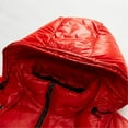thumbnail image 6 of Valueadd Clothing Women's Warm Down Jackets Plain Winter Snow Down Jackets With Hood Zip Metal Shiny Wind Jacket Parka Red, 6 of 8