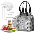 thumbnail image 4 of Boho Bohemia Geometric Line Art Drawstring Lunch Bag Women - Drawstring Lunch Bag Insulated for Work Office - Stain-Resistant Large Lunchbags for Women with Multi-Pockets, 4 of 6