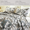 thumbnail image 6 of Whale Flotilla Reversible Paisley Quilt Set King Size, Lightweight Boho Printed Bedspreads Coverlets Quilts Bedding Set with 2 Pillow Shams for All Seasons, Bone/Grey, 6 of 7