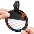 thumbnail image 2 of Sea Slug Set of 2pcs PU Leather Round Suitcase Tags with Privacy Cover and Name ID Tag - Ideal for Travel Luggage, Handbags, Backpacks, School Bags, 2 of 6