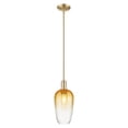 thumbnail image 4 of 716-1S-BB-G484-7AM Innovations Lighting Brookhaven Flute - 1 Light Stem Hung Mini-Pendant-7 Inch Wide and 15.63 Inch Tall-Brushed Brass Finish-Amber, 4 of 6