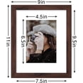 thumbnail image 2 of decorUhome 8x10 Walnut Picture Frame Set of 9, Display 5x7 Pictures with Mat or 8x10 without Mat, Photo Frames for Wall or Tabletop, 2 of 6