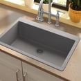 thumbnail image 2 of Elkay ELGR13322GS0 Quartz Classic 33" x 20-7/8" x 9-7/16", 1-Bowl Top Mount Kitchen Sink, Greystone, 2 of 3