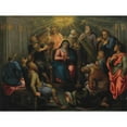 thumbnail image 2 of Otto van Veen 18x15 Gold Ornate Wood Frame and Double Matted Museum Art Print Titled - The Pentecost, 2 of 4