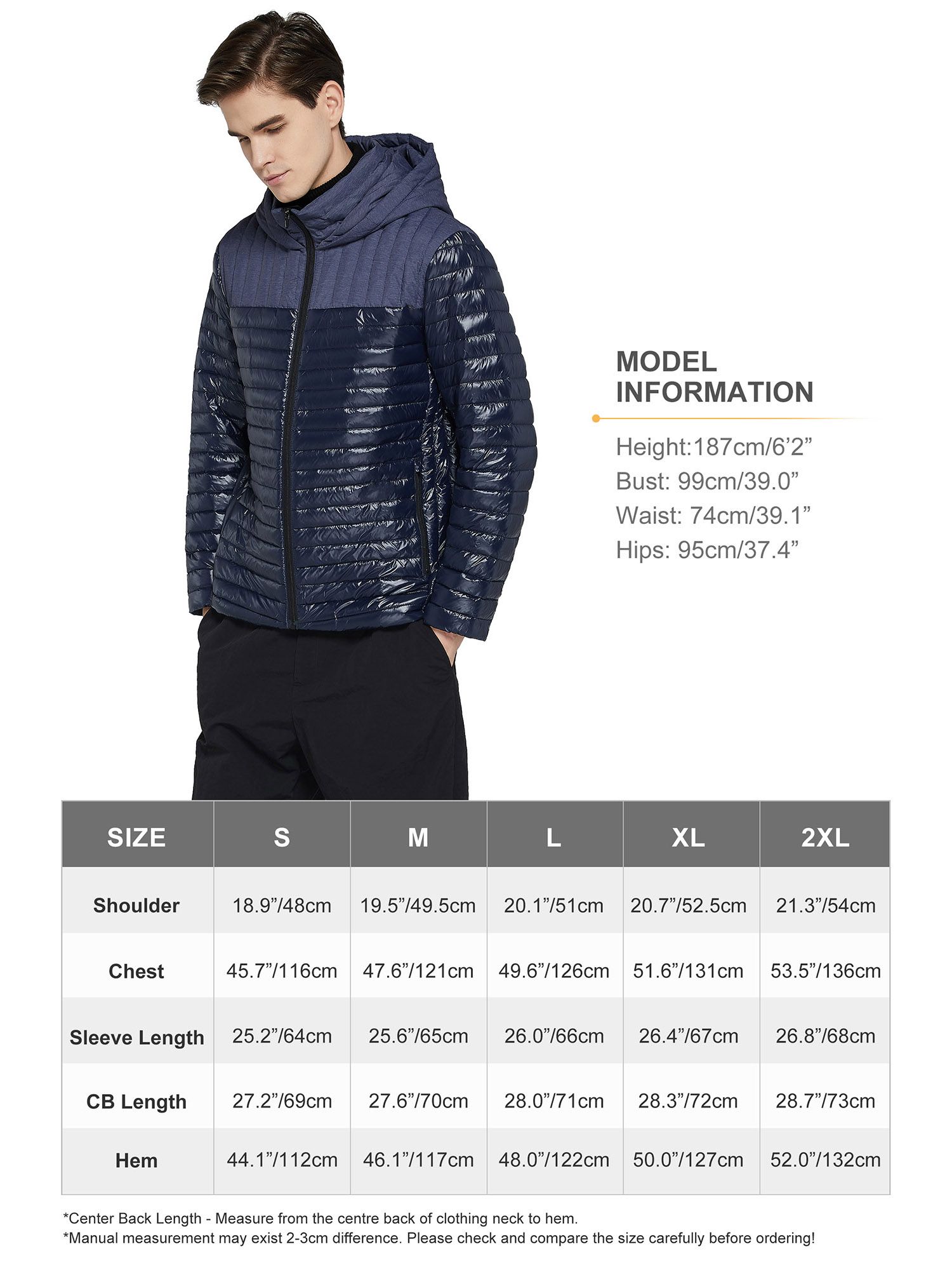 Orolay Men's Long Hooded Winter Down Jacket Warm Puffer Jacket - image 5 of 5