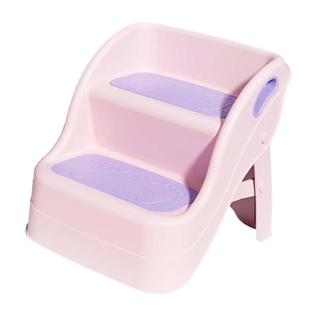 Taburete con escalón para inodoro BLESIY Taburete plegable antideslizante resistente banco de 2 escalones Rosa