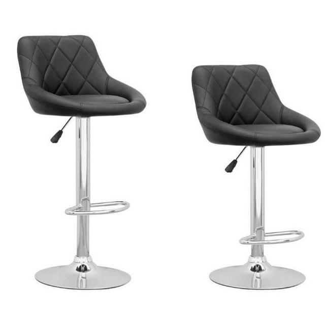 Atlin Designs Tabouret de Bar Réglable en Diamant en Noir (Lot de 2)