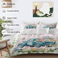 thumbnail image 5 of Happy Easter Full Size Comforter Set, Blue Truck Gnome Egg Bunny Floral Pink Green Plaid Bedding for All Seasons, 4 Pcs Bed Set, 1Quiltcover (86"x86") ,1Sheet(80"x116"), 2Pillowcases (30"x20"), 5 of 9