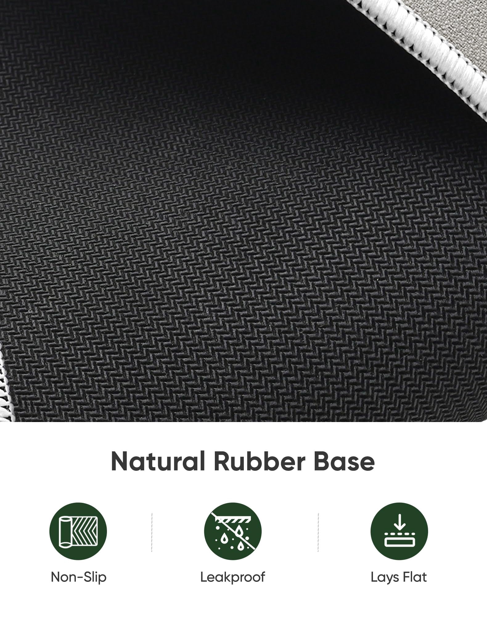 Beige Waterproof Desk Mat  Large With Extended Mouse Office Protector Anti-slip Base Stitched Edge Grain Jacquard Surface For Gamer Home Xl 11.81"x27.56"x0.12'