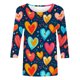 thumbnail image 4 of RKSTN Valentines 3/4 Sleeve Tops for Women Oversized Crewneck Valentine's Day Graphic Printed Short Sleeve T Shirt Womens Casual Round Neck Loose Comfy Loves Heart Print Three Quarter Sleeve Shirts, 4 of 6