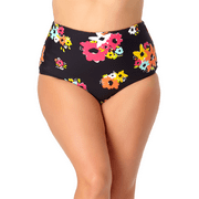 Anne Cole Plus - Convertible High Waist Shirred Swim Bottom