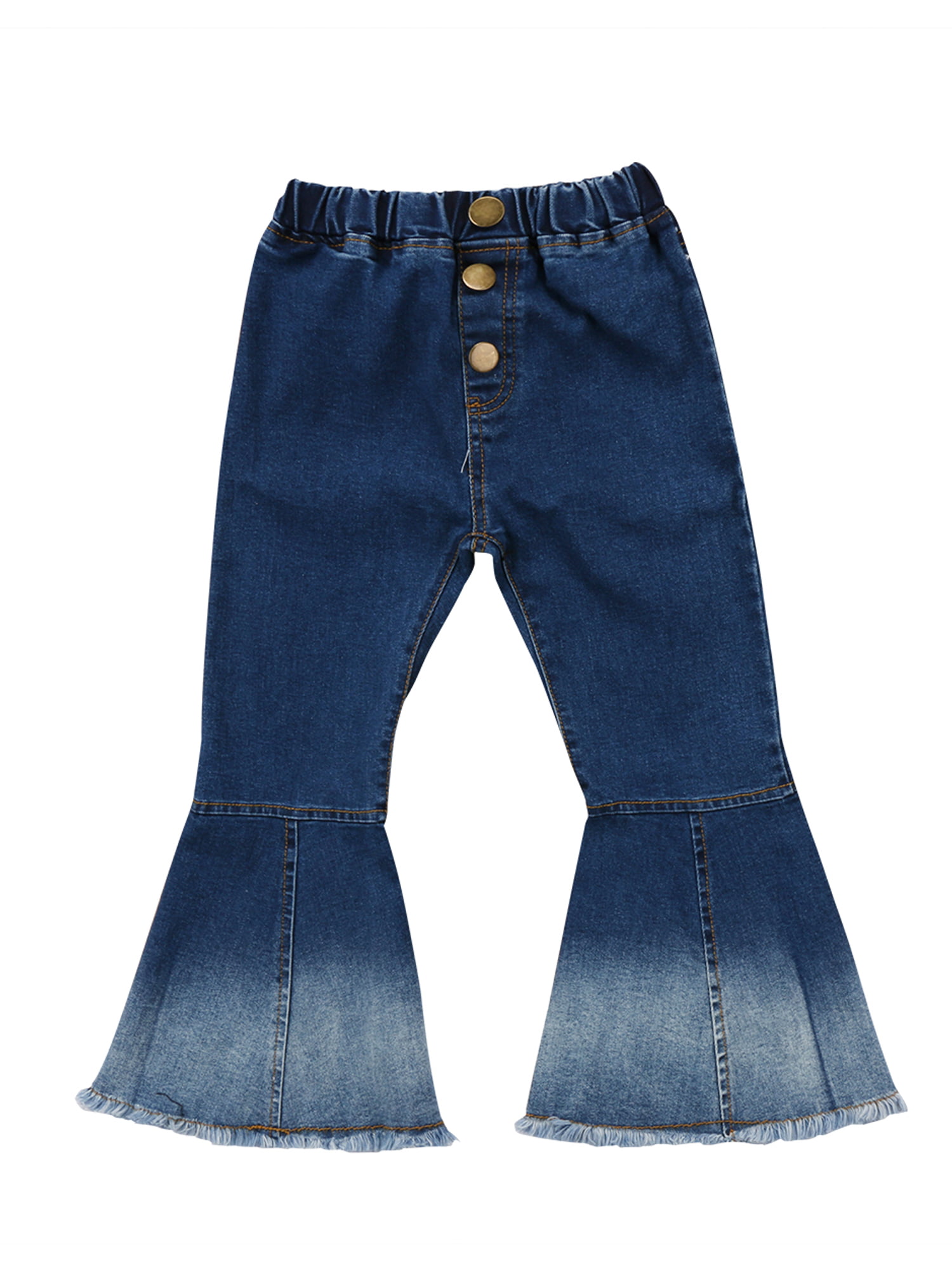 Specialcal Toddler Little Kid Girls Denim Jeans Bell Bottom Flare Pants Leggings Trousers