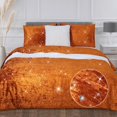 thumbnail image 1 of Duvet Cover Burnt Orange Terracotta Boho Gold Rust Queen Luxury Sparkle Glitter, 1 of 4