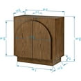 thumbnail image 3 of Best Master Furniture Questa Scandinavian Mid-Century 2-Door Cabinet with Arch Handles, Brown, 3 of 7