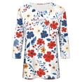 thumbnail image 5 of YFNNUP 4th of july Shirts for Women 3/4 Length Sleeve Tunic Tops Patriotic American Flag Round Neck Shirt 2026 Independence Day Gift Red XXXL, 5 of 7