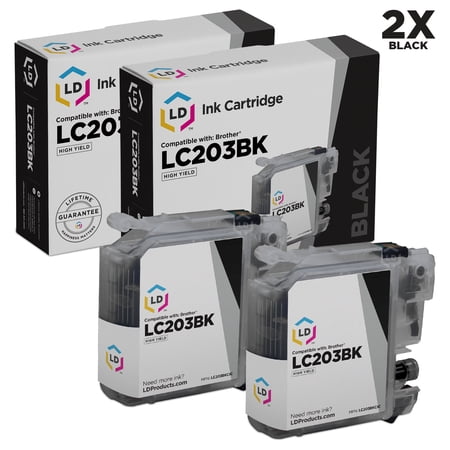 LD Compatible Replacements for LC203BK Set of 2 High Yield Black Cartridges for use in MFC J4320DW  J4420DW  J4620DW  J5520DW  J5620DW  and J5720DW s