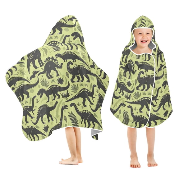 joogoo Dinosaurs Forest Kids Hooded Beach Towel Baby Bath Towel 23.5"x50"