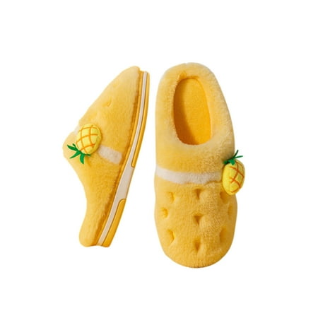 

Harsuny Ladies Bedroom Anti-Slip Winter Slippers Cozy Fuzzy Slides Breathable Slip On Home Shoe Yellow Style A 8.5-9