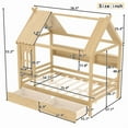 thumbnail image 5 of Bellemave Full Size House Bed with Storage Drawers, Wooden Montessori Bed with Shelves and Fence Rails, Full Bed Frame with Window for Bedroom, No Box Spring Needed,Natural, 5 of 8