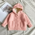 thumbnail image 3 of RXMEKW Childrens Solid Color Knitted Cardigan Sweater Versatile for Spring And Winter with a Hooded Hood, 3 of 6