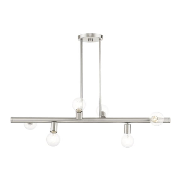 Mid Century Modern Six Light Chandelier-Brushed Nickel Finish Bailey Street Home 218-Bel-4362829
