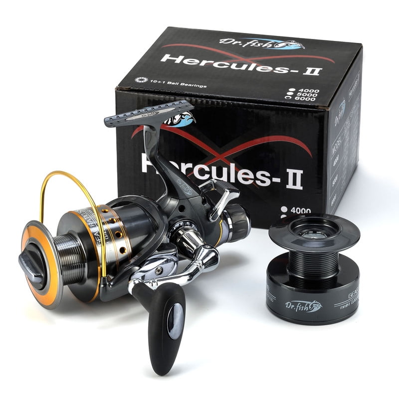Hercules-II Baitfeeder Spinning Reel 3000-6000 Spare Spool Max 30Lb Carbon Fiber Drag Saltwater Freshwater Fishing Reel Live Liner Front Rear Drag
