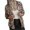 Z&Khaki263, variant on Women's Bomber Jacket Soft Pink Base Leopard Graphic Print Relaxed Fit Comfortable Long Sleeve Girls Trip Outerwear Coat