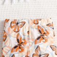 thumbnail image 2 of Gerichy Girls' Fly Sleeve Long Sleeve Top + Butterfly Print Pants 2-Piece Set Baby Girls Long Sleeve Outfits Clothes Set Ruffle T-shirt Tops And Pant Suit Floral Printed Flare Pants Outfit, 2 of 6