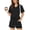 Black, variant on MOYIKO 2 Piece Oufits for Women Lounge Set Short Sleeve Shirts Matching High Waisted Shorts with Pockets
