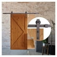 thumbnail image 5 of Bypass Barn Door Hardware Kit, Heavy Duty Sturdy, Solid Iron Construction for Easy Installation &amp; Quiet Operation - Perfect for Kitchen Pantry, Bathroom Doors &amp; Room, 5 of 5