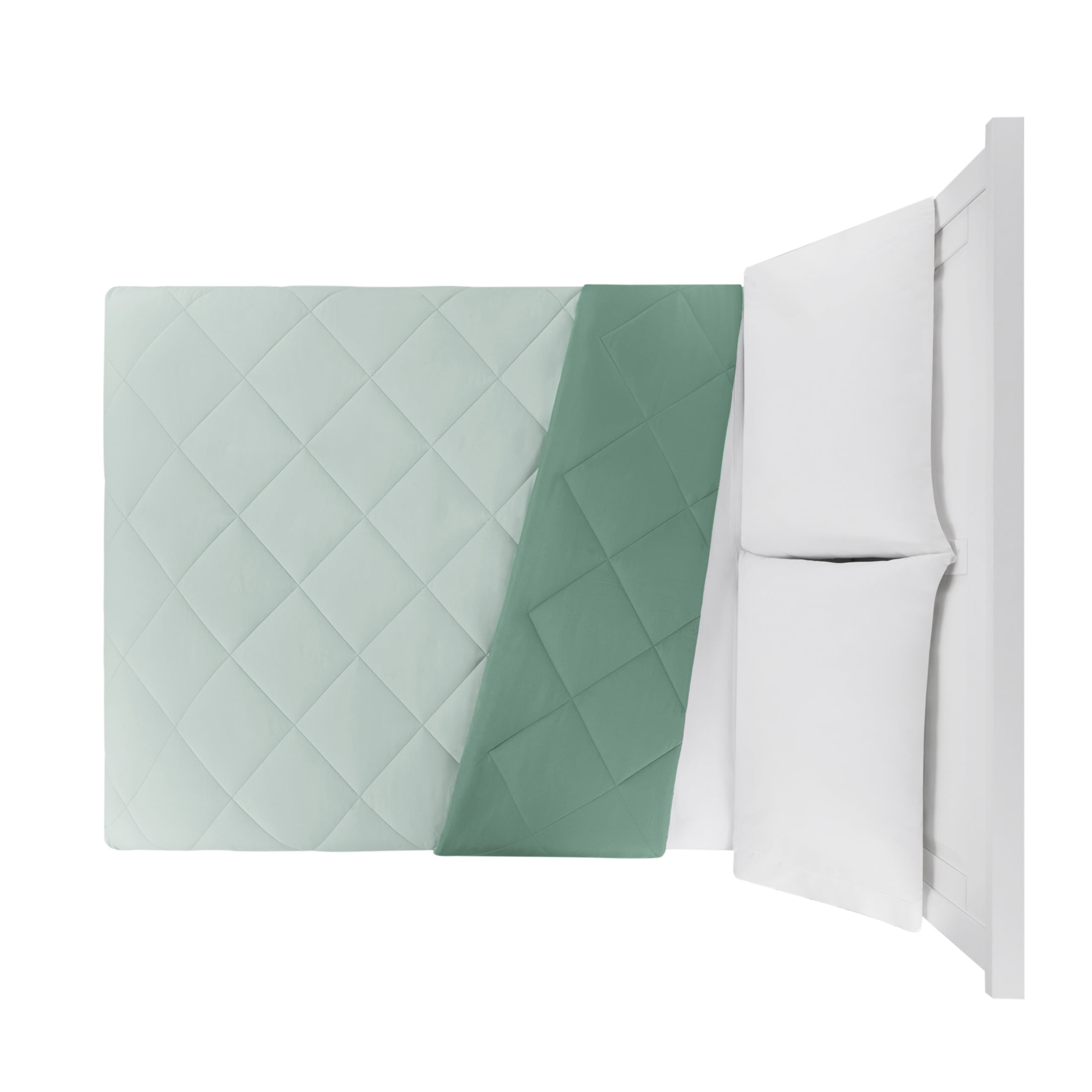 Mainstays Full/Queen Comforter, All-Season Reversible Microfiber, Light Green