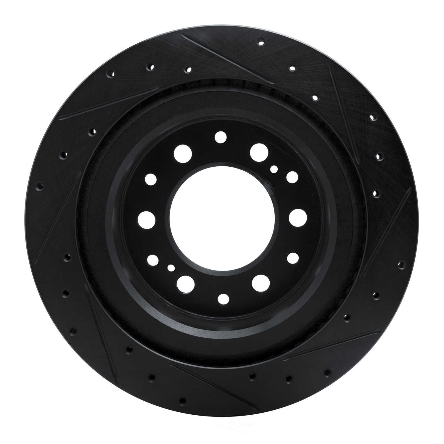 Dynamic Friction Company 633-76163L DFC Brake Rotor - Drilled And Slotted - Black