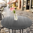 thumbnail image 4 of Grey Ombre Fitted Tablecloth with Elastic Edged, Round Table Cloth for Dining Table, Contemporary Gradient Abstract Art Waterproof Oil Proof Table Cover for Indoor Outdoor 45"-54", 4 of 8