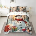 thumbnail image 2 of Manfei Cartoon Snowman Bedding Comforter Set 7 Pieces for Kids, Merry Christmas Gifts King Bedding Sets, White Winter Snow Bed Sheets, Breathable Home Decor, 2 of 8