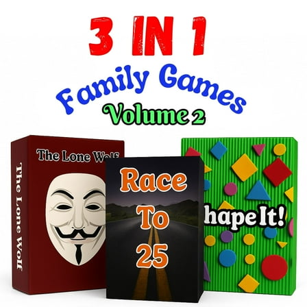 3-in-1 Family Games V2: A second set of 3 exciting card games for 2-8 players, perfect for game nights. Easy to learn, travel-friendly, and engaging fun for all ages!