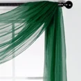 thumbnail image 2 of Gorgeous Home Linen Window Voile Sheer Scarf Valance Topper or Party Décor Solid Color Hunter Green 37" Width X 216 " Length 1pc, 2 of 5