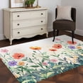 thumbnail image 4 of Vintage Flowers Area&nbsp;Rug 2.7x5ft Colorful Watercolor Plant Gradient Texture Non-Slip&nbsp;Washable Square&nbsp;Rugs Soft Felt Indoor Floor Mat for Bedroom Kitchen Living Room Bathroom, 4 of 9