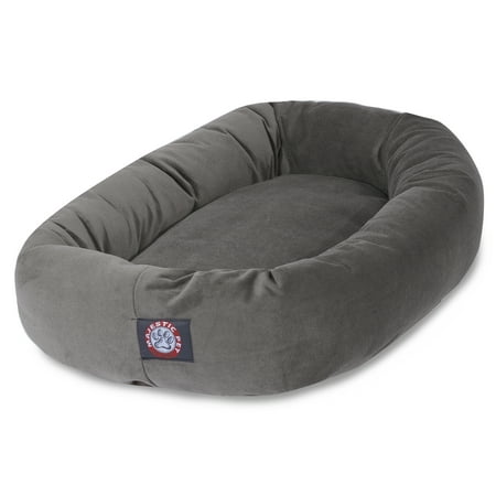 Majestic Pet | Suede Bagel Pet Bed For Dogs, Gray, Large
