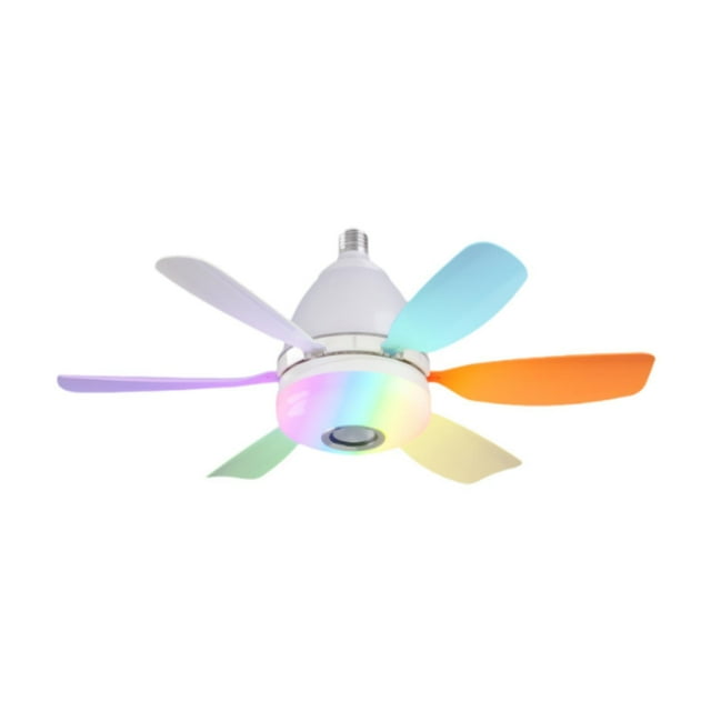 koolsoo Ceiling Fan Light with Remote Adjustable Speed Fan Light for Cafe Garage Bar Colorful