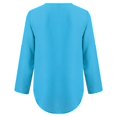 thumbnail image 4 of Womens Tops Dressy Casual Zipper Button Blouse Tee Womans Long Sleeves Tank Loose Chiffon Shirt Sweatshirt ,Sky Blue,X-Large, 4 of 8