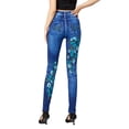 thumbnail image 3 of CLOOCL Women's Imitation Jeans Print Yoga Fitness Leggings Outdoor Exercise Workout High Waist Leggings, 3 of 8