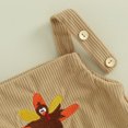 thumbnail image 5 of Okbabeha My First Thanksgiving Baby Outfit Boy Girl Newborn Turkey Onesie Sleeveless Corduroy Overall Romper Fall Clothes, 5 of 7