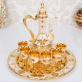 thumbnail image 4 of Vintage Metal Tea Pot Set, European Court Style, Multipurpose Coffee Maker with 6 Teacups, Tray, Retro Luxury Design, Premium Zinc Alloy Material, for Home Wedding, Bar, Coffee, 4 of 7