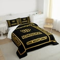 thumbnail image 3 of Manfei VIP Admission Bedding Comforter Set for Kids, Black Gold Twin Comforter Sets, One Night Only Reversible Bedding Set, Ultra Soft Home Decor, 2pcs, 3 of 8