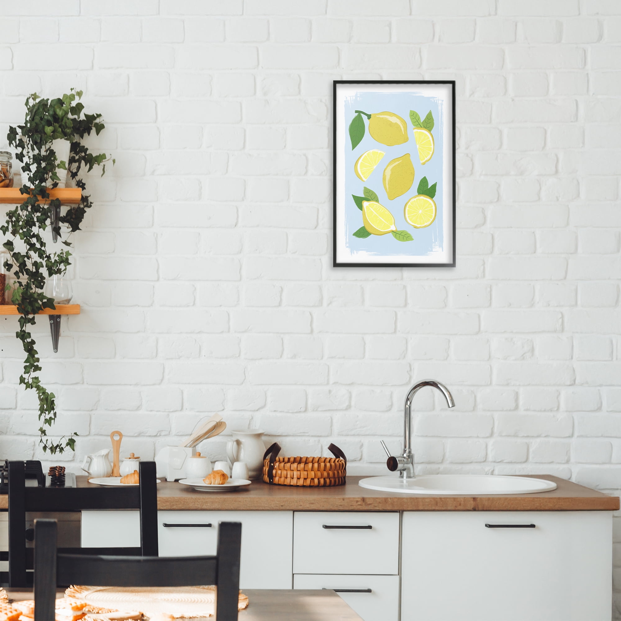 Stupell Industries Pastel Summer Lemons Black Framed Giclee Art, design by Martina Pavlova
