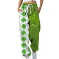 thumbnail image 1 of OKBOP Bell Bottom Pants for Women St. Patrick's Day Women's Fashion Casual Printing Pocket Elastic Waist Trousers Long Straight Pants Sweatpants Summer Clearance 6, 1 of 5